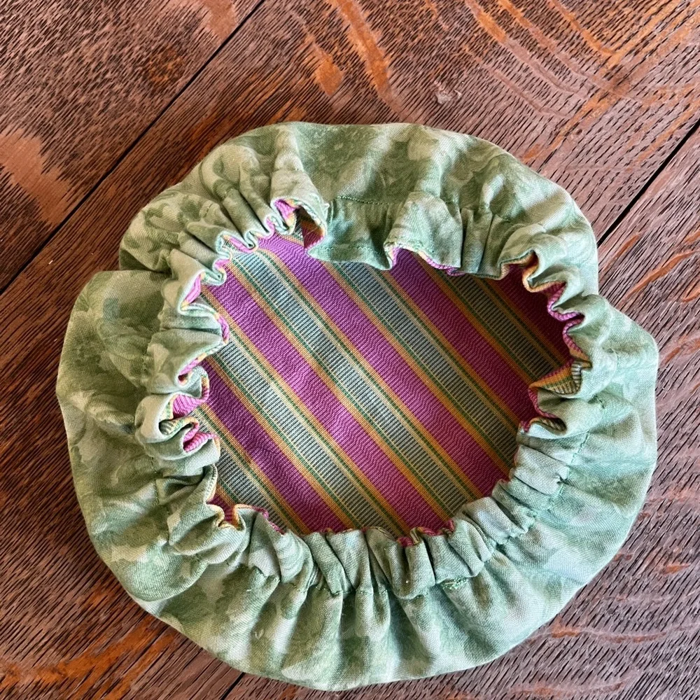Green Floral Fabric Bowl Cover